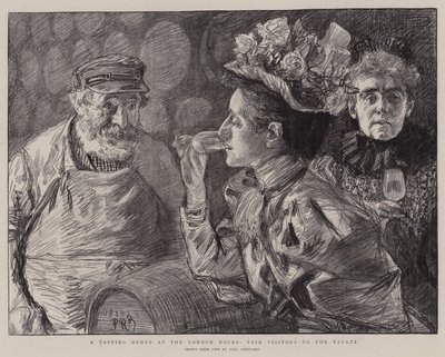 En smagsprøve ved London Docks, messebesøgende til hvælvingerne af Charles Paul Renouard